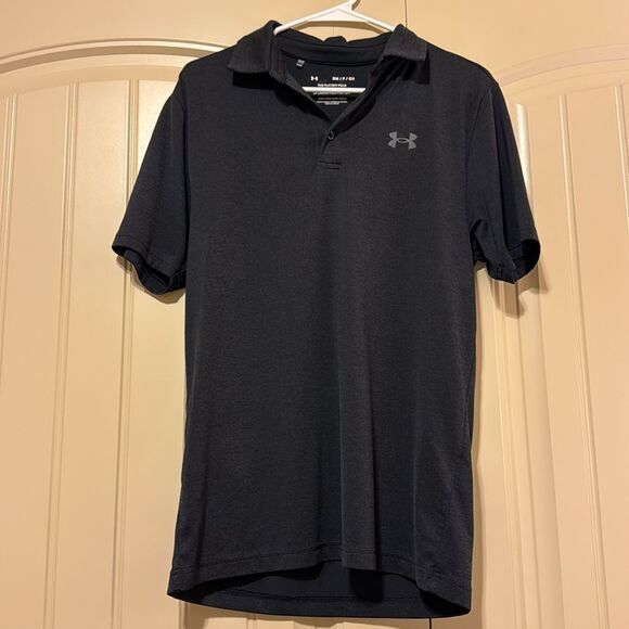 Men’s Under Armour Playoff Heather Polo | Small | Black/Anthracite/Pitch Gray - Picture 3 of 7